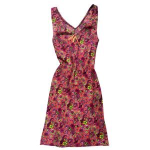 Vintage floral retro funky midi dress Small